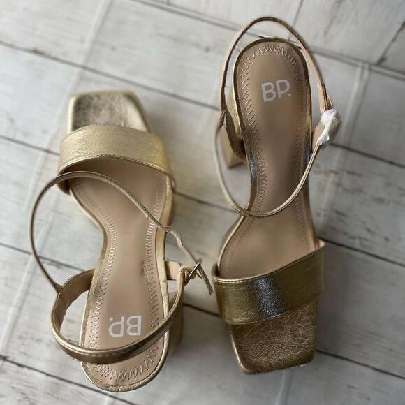 BP Noella Platform Heels Platforms Gold Size 8.5 - Picture 11 of 11